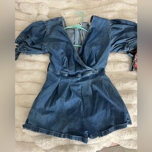 Fashion Nova Denim Romper